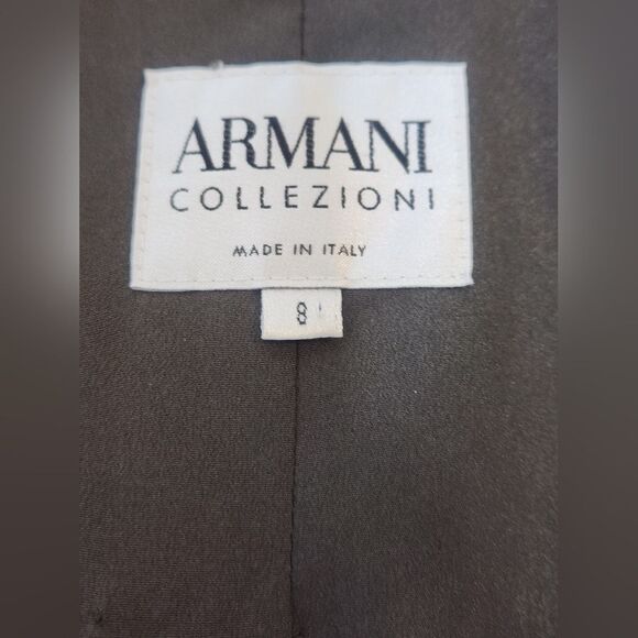 Armani Collezioni 8 BrownBlack PolkaDots 3ButtonsRamieViscose  WomenBlazer ITALY - Picture 3 of 9